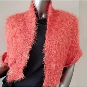 Women's Fuzzy Coral Shrug